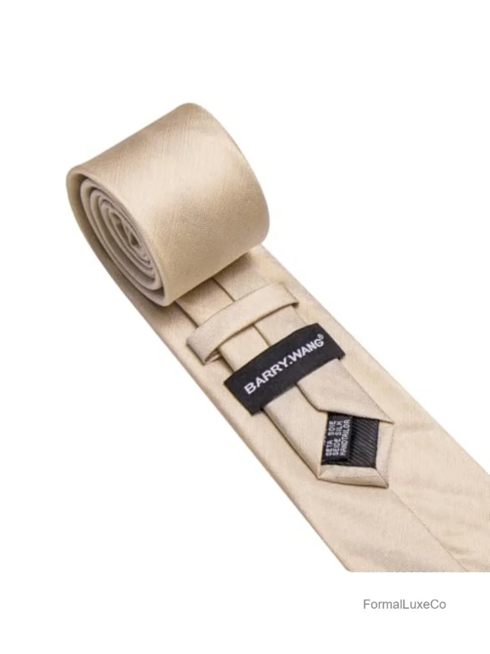Silk Satin Men's Tie Set with Pocket Square and Cufflinks - Formal Wedding